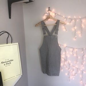 plaid overall dress